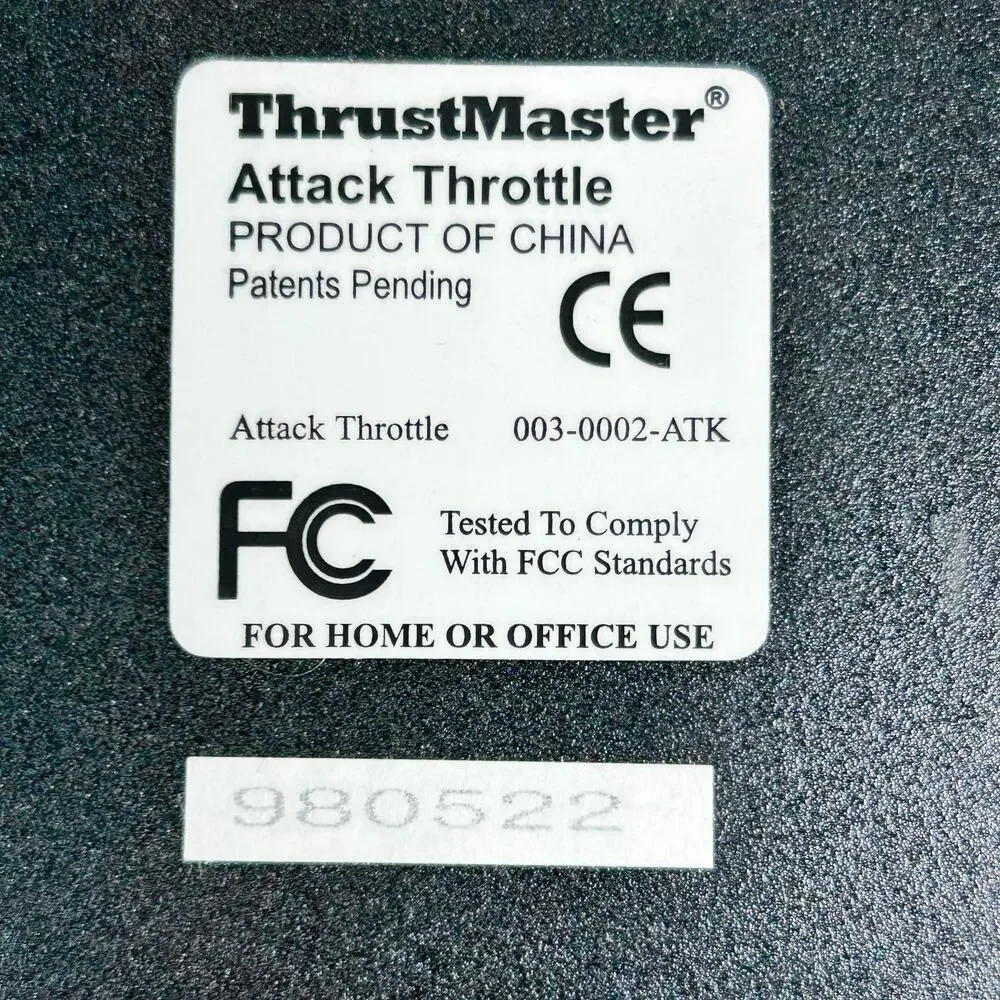 Vintage Flight Control Thrustmaster Attack Throttle Digital Game